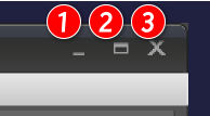 gemsoft doga メイン画面　最小化 最大化　 終了 ボタン