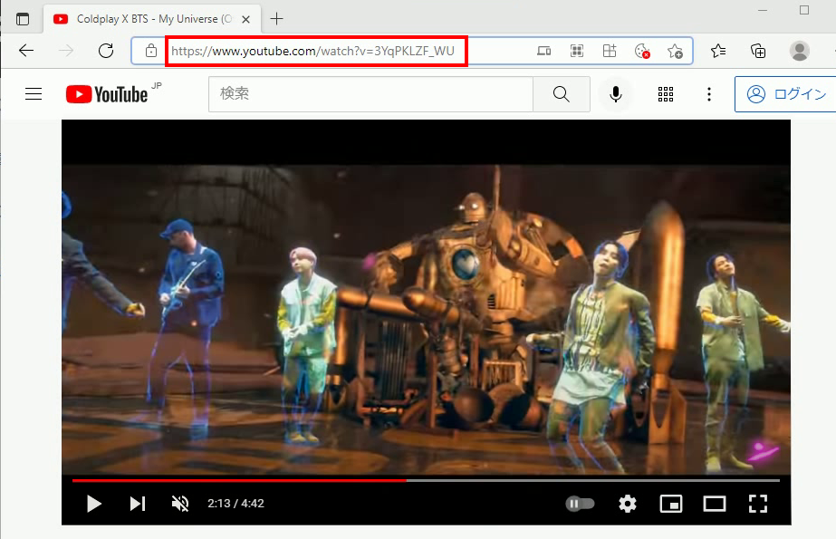 Coldplay x BTS My Universe MV YouTube URL コピー